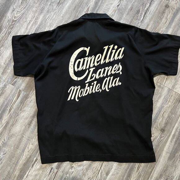 Vintage 60s Hilton Bowling Shirt Camellia Lanes USA - Picture 2 of 5